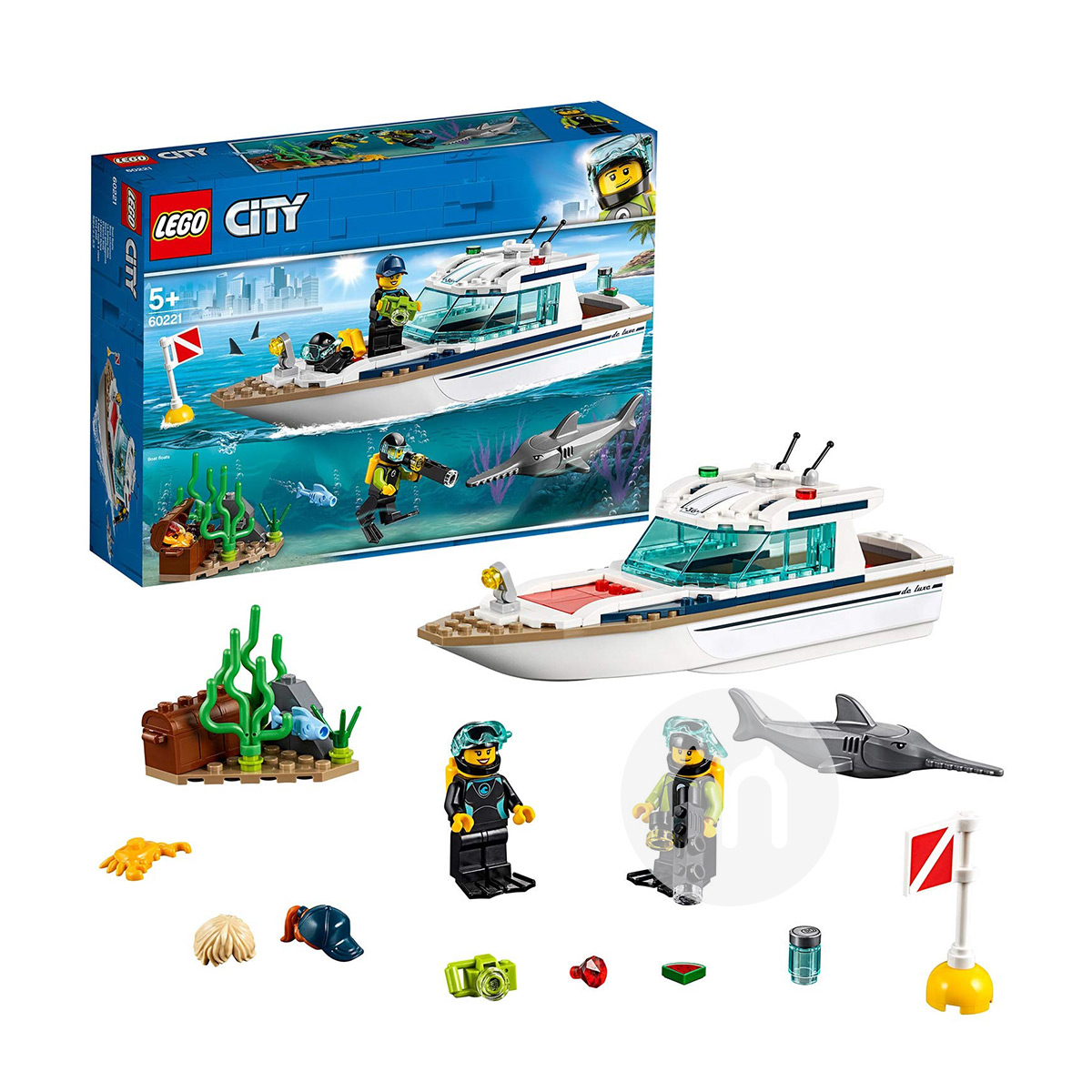 LEGO Seri Kota Denmark Dive Yacht 60221 Edisi Luar Negeri