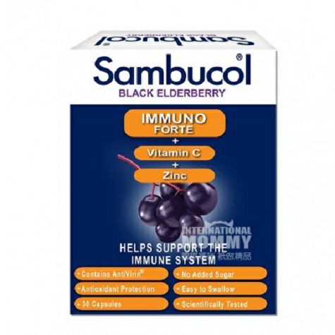 Sambucol British Black Elderberry Capsule Memperkuat Kekebalan 12 Tahu...