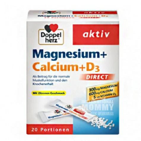 Doppelherz German magnesium + kalsium + partikel nutrisi vitamin D3 20 bags versi luar negeri