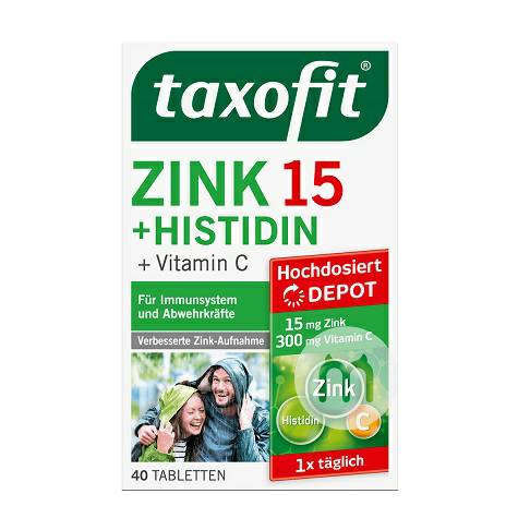 Taxofit German Zinc + Vitamin C + Histidine Capsule 40 Versi Luar Nege...
