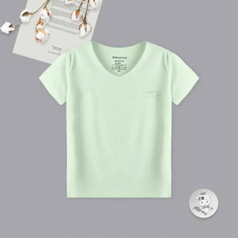 Verantwortung Pria dan wanita bayi warna permen warna-warni keren jejak mulus T-shirt hijau