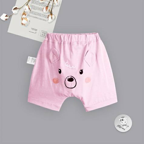 Verantwortung bayi perempuan busana telinga kecil yang lucu beruang Harlan lima poin celana PP merah muda