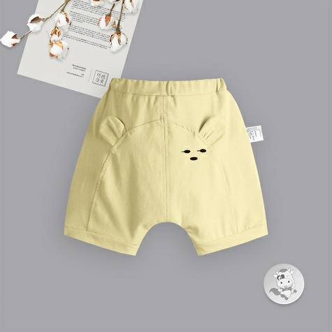 Verantwortung bayi laki-laki dan perempuan sederhana tiga-titik beruang musim panas PP celana pendek kuning