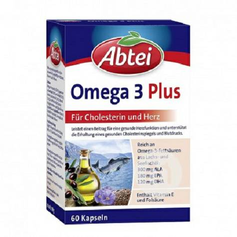 Abtei German Omega-3-6-9 kapsul minyak ikan laut / minyak zaitun / minyak biji rami di luar negeri