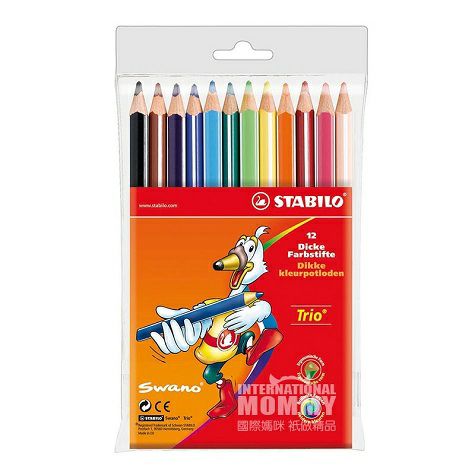 STABILO anak-anak Jerman Pemegang pena segitiga Pensil warna inti teba...