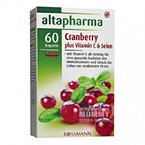 Altapharma Jerman Altapharma Cranberry + Vitamin C + Kapsul Selenium Versi Luar Negeri