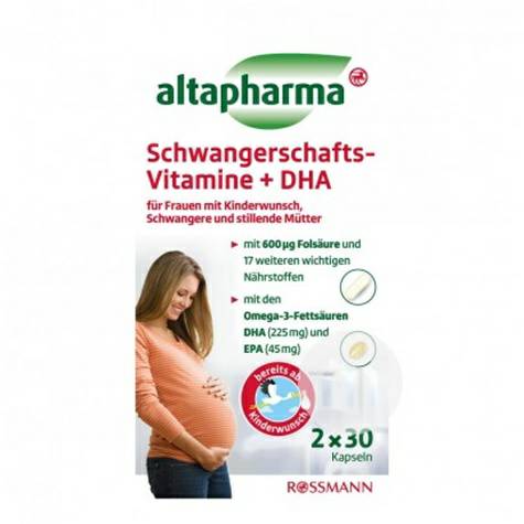 Altapharma Jerman Altapharma Kehamilan Vitamin dan DHA Capsule Versi Luar Negeri