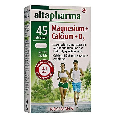 Altapharma Jerman Altapharma Magnesium + Kalsium + Vitamin D3 Tablet V...