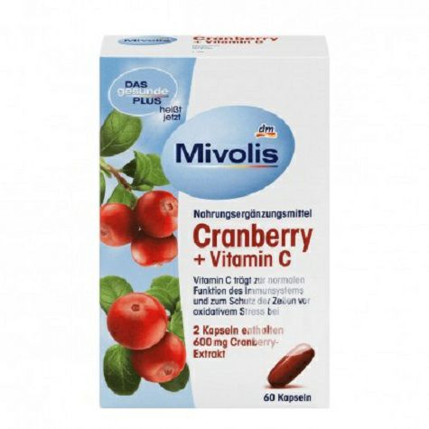 Mivolis Jerman Mivolis Cranberry Vitamin C Kapsul Versi Luar Negeri