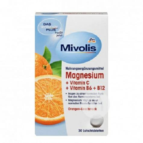 Mivolis Jerman Mivolis magnesium + vitamin C + B6 + B12 tablet kunyah versi luar negeri