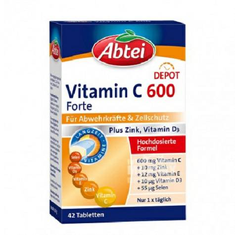Abtei Jerman Abtei vitamin C + D3 + tablet nutrisi zink di luar laut E...