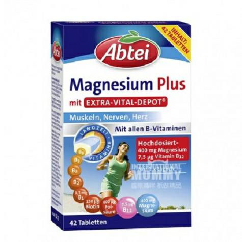 Abtei German magnesium and vitamin B nutrition tablets Overseas Editio...