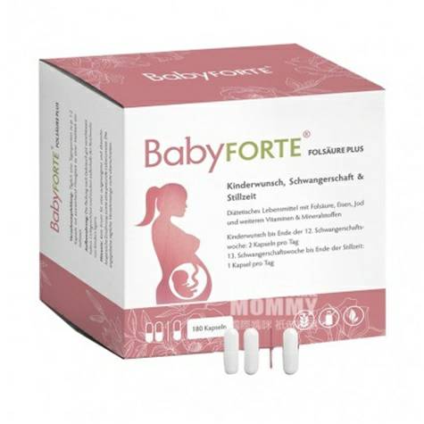 BabyFORTE Jerman BabyFORTE besi yodium vitamin asam folat kapsul 180 tablet selama kehamilan dan menyusui edisi luar neg