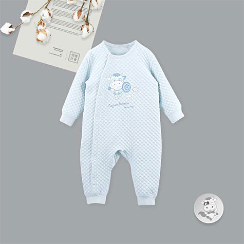 Verantwortung Bayi Laki-laki dan Perempuan Katun Organik Baju Monyet Siam Biru (2 Paket)