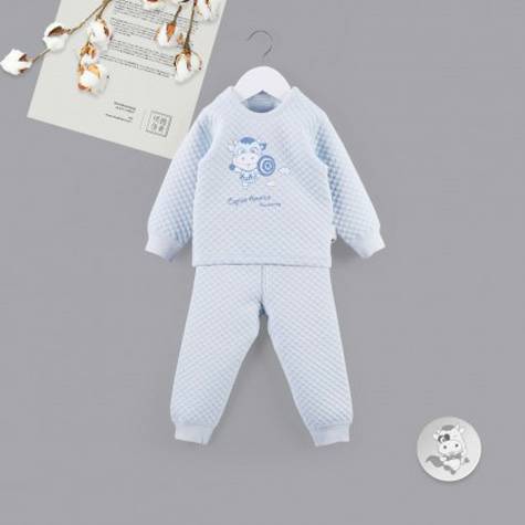 Verantwortung bayi laki-laki dan perempuan celana katun organik jas biru (paket 2 buah)