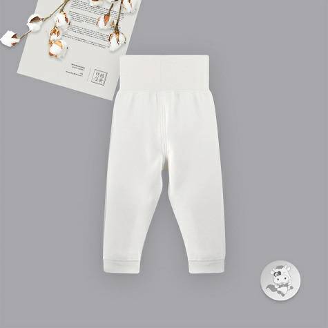 Verantwortung jantan dan betina bayi pinggang tinggi celana perut keperawatan Eropa warna solid putih sederhana
