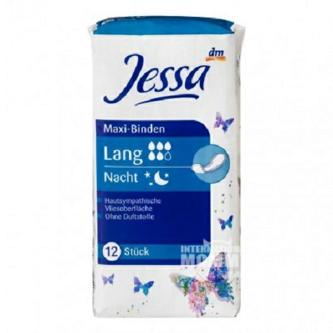 Jessa Jerman Jessa lembut dan aroma 5 tetes air penggunaan malam serbet sanitar tanpa sayap 12 Pack * 4 versi luar neger