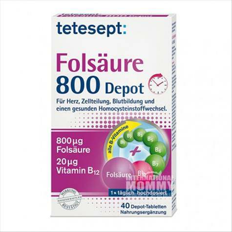 Tetesept Jerman Tetesept Asam Folat 800+ Tablet Keluarga Vitamin B Ver...