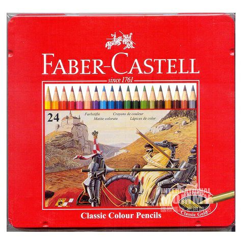 FABER-CASTELL Germany 24 warna kotak pensil warna metal klasik edisi luar negeri