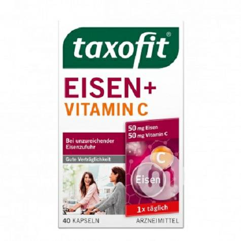 Taxofit Jerman Taxofit Besi + Kapsul Vitamin C 40 Kapsul Versi Luar Ne...