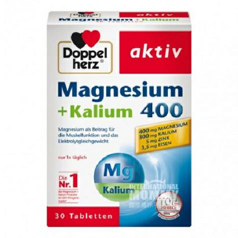 Doppelherz German Magnesium + Potassium Meningkatkan Fungsi Muskuloskeletal Tablet Vitalitas Versi Luar Negeri