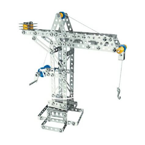 Eitech German tower crane kincir angin tiga-dalam-satu mainan perpecahan logam versi luar negeri
