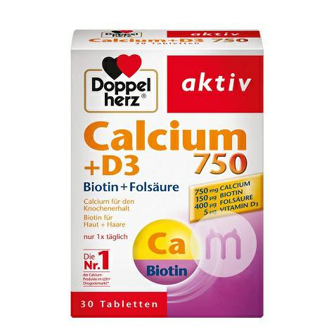 Doppelherz German Active Calsium + D3 + Kalsium Asam Folat Tablet Tersedia untuk Wanita Hamil Versi Luar Negeri