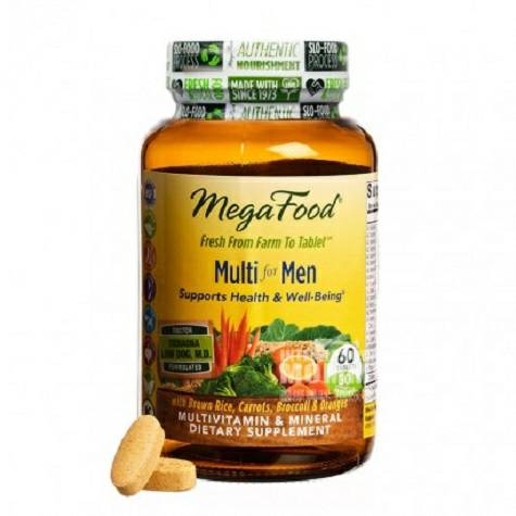 MegaFood laki-laki Amerika vitamin dan kompleks mineral 60 Tablet di luar negeri
