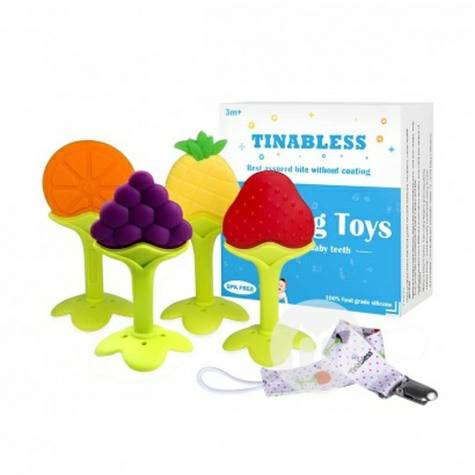 TINABLESS Amerika TINABLESS bayi buah silikon lembut pasta gigi mainan set versi luar negeri