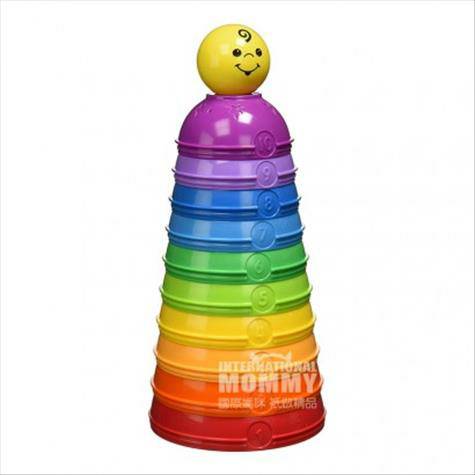 Fisher Price American Rainbow Stack Cup Mainan Piramida Edisi Luar Neg...