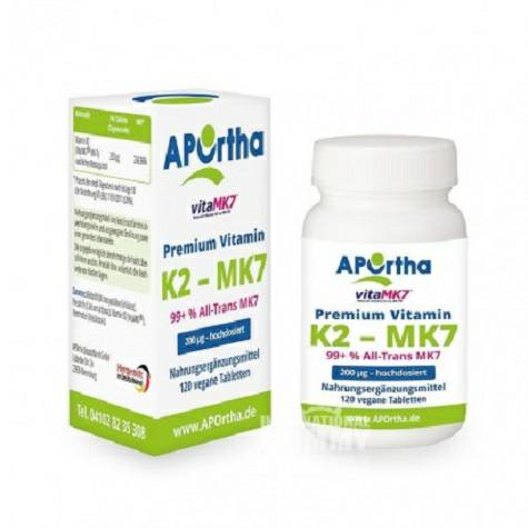 APOrtha Jerman APOrtha natto vitamin K2-MK7 120 tablet vegetarian berkualitas tinggi di luar negeri