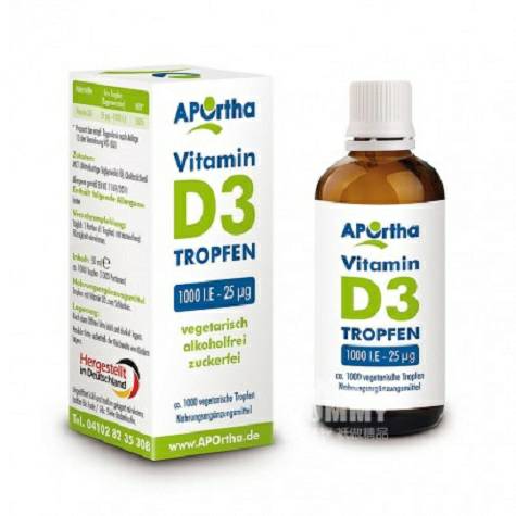 APOrtha Jerman APOrtha Vitamin D3 Vegetarian Drops Versi Luar Negeri