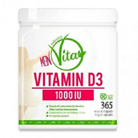 MEIN Vita Jerman MEIN Vita Vitamin D3 kapsul 365 kapsul versi luar neg...