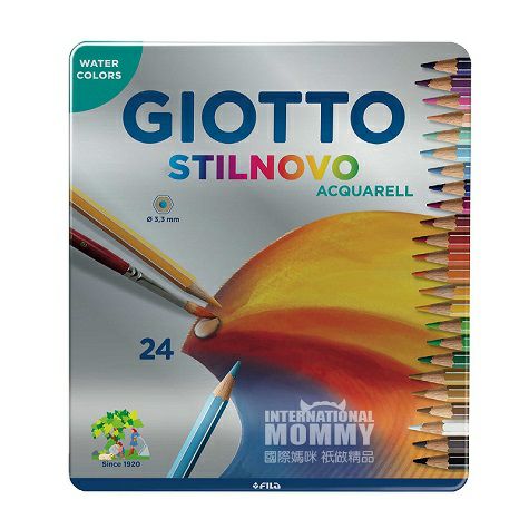 GIOTTO Italy GIOTTO 24-warna kotak besi Pensil warna air Edisi luar negeri