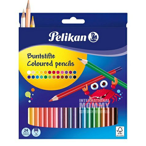 pensil warna kayu heksagonal Pelikan anak-anak Jerman edisi 24 warna di luar negeri