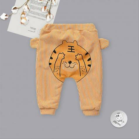 Verantwortung jantan dan betina garis-garis bayi bergaris mata harimau plus celana PP beludru kuning