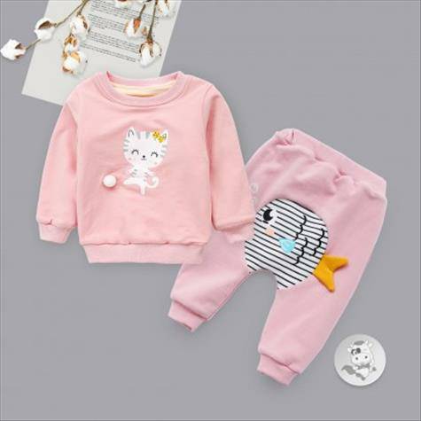 [2 potong] Verantwortung jantan dan betina bayi kucing lucu ditambah beludru sweter sweater merah muda + meludah ikan ge