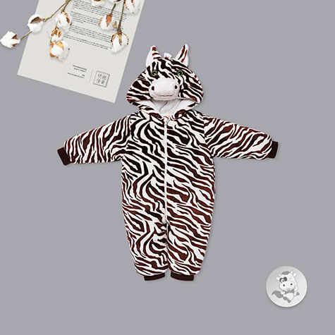 Verantwortung pria dan wanita bayi jumpsuits flanel musim dingin dengan garis-garis zebra