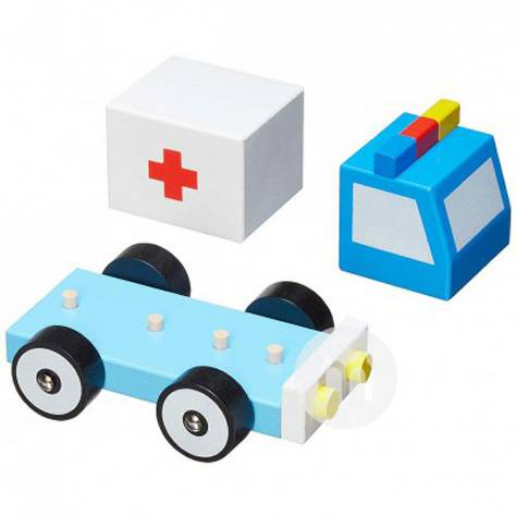 Mainan Tooky Jerman Tooky Mainan Bayi Ambulans Mainan Kayu Versi Luar Negeri