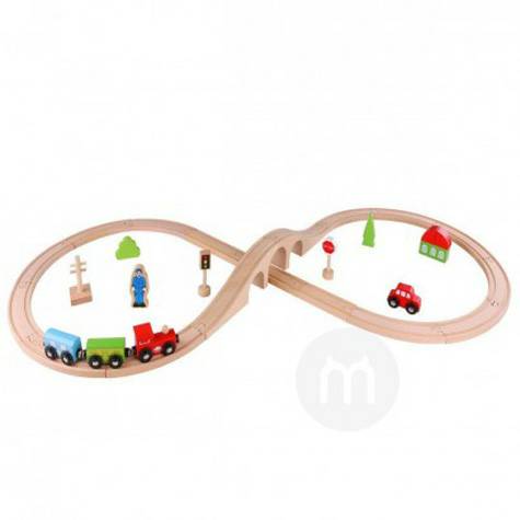 Tooky Toy Germany Tooky Toy Baby Wooden Train Track Toy Versi Luar Negeri