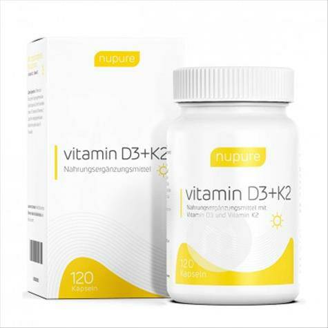 Nupure Jerman Nupure Vitamin D3 + K2 120 kapsul edisi luar negeri