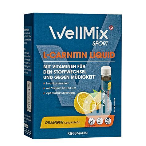 WellMix Jerman WellMix L-Carnitine Cairan Ampul Oranye Rasa * 4 Versi ...