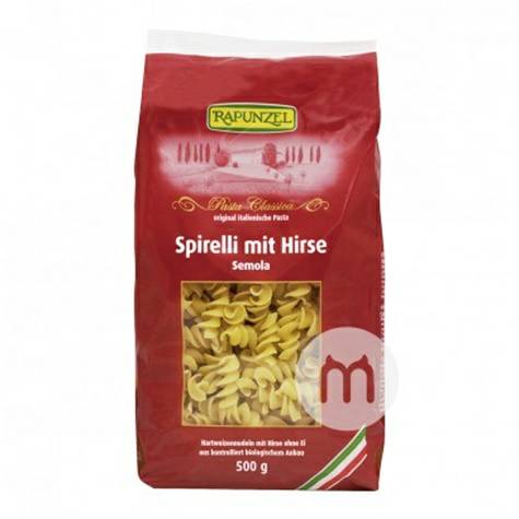 RAPUNZEL Jerman Durum Wheat Millet Spiral Pasta Versi Luar Negeri