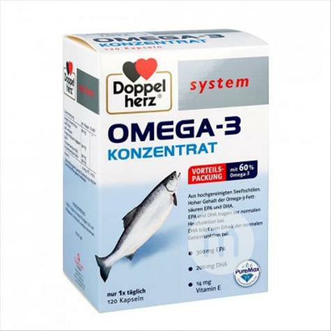 Doppelherz German omega-3 kapsul pekat minyak ikan 120 kapsul versi lu...