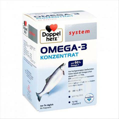 Doppelherz German omega-3 kapsul minyak ikan 60 kapsul versi di luar negeri