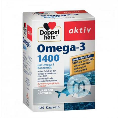 Doppelherz Jerman 1400 mg omega 3 minyak ikan laut dalam 120 kapsul versi luar negeri