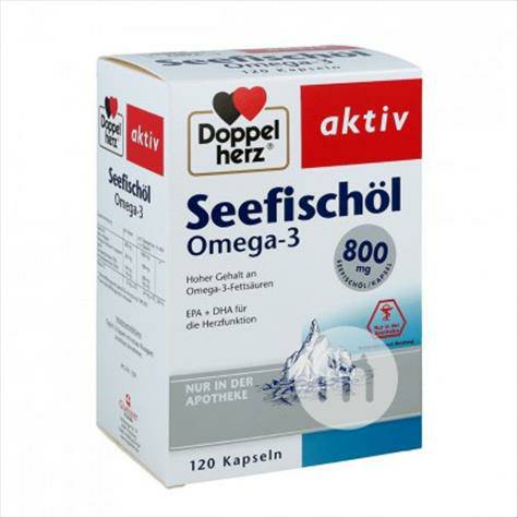 Doppelherz Jerman 800mg omega 3 softgel minyak ikan laut dalam 120 kapsul versi luar negeri