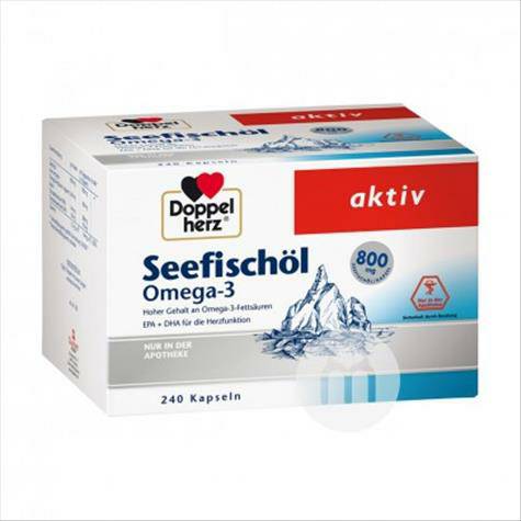 Doppelherz Jerman 800 mg omega 3 softgel minyak ikan laut dalam 240 kapsul versi luar negeri