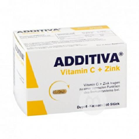 Additiva Jerman Additiva Vitamin C + Zinc Capsule 80 Versi Luar Negeri