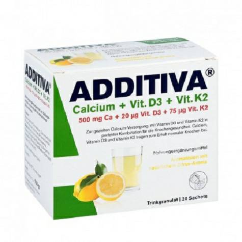 ADDITIVA Jerman ADDITIVA kalsium + vitamin D3 + butiran vitamin K2 20 paket versi luar negeri